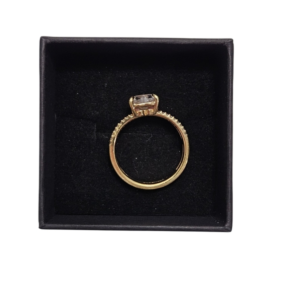 Pandora Shine Gold Double Band Heart CZ Ring Size 56 US 7.5 - Picture 5 of 6